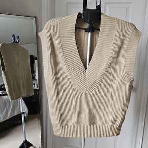 Dynamite Sweater Vest size XS oversized fit beige